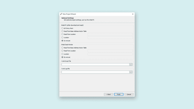 Ozone J-Link connection optional settings