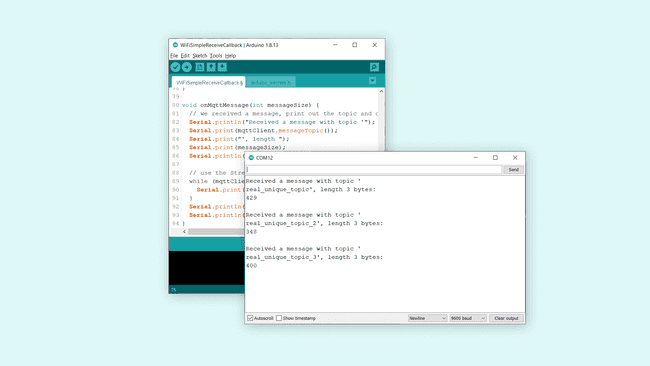 Serial Monitor output of subscriber device.