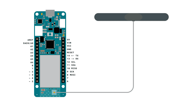 Simple circuit of the board with antenna.