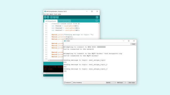 Serial Monitor output of publisher device.