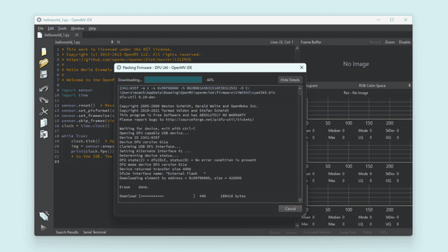 Installing firmware on Nicla Vision board in OpenMV