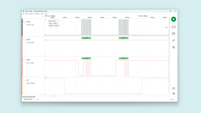 SPI logic data output