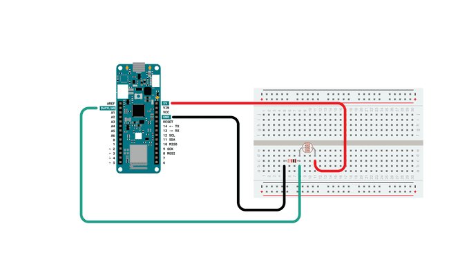 Circuit for connecting an LDR.