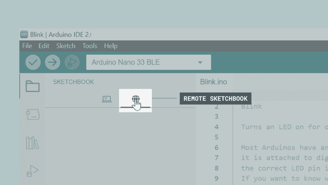 Click on the "Remote Sketchbook" symbol.