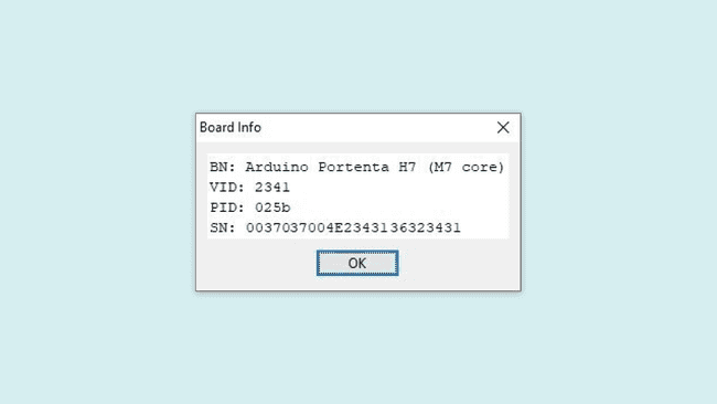 Your board's serial number can be displayed in the Arduino IDE using the "Get Board Info" command