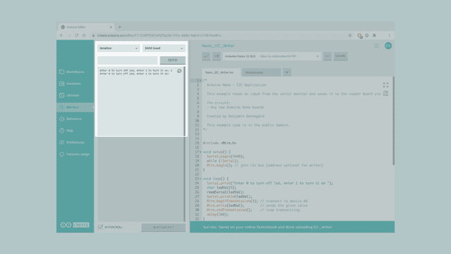 The Serial Monitor output.