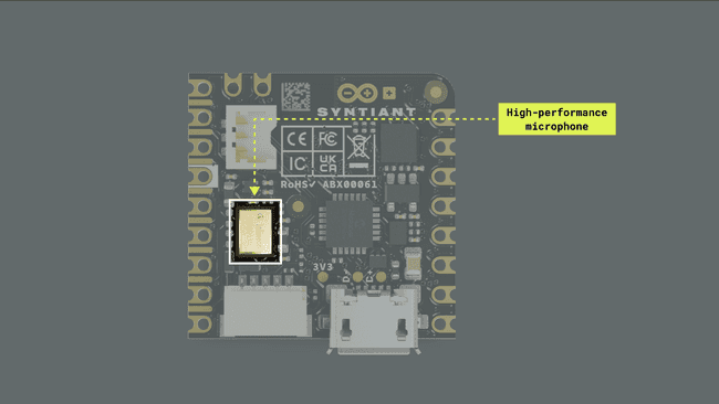 Nicla Voice onboard high-performance microphone